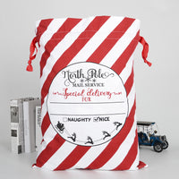 Candy Color Striped Christmas Cotton Drawstring Gift Bags
