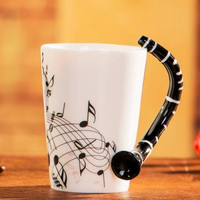 Music Instrument Handle Music Notes Ceramic Mugs