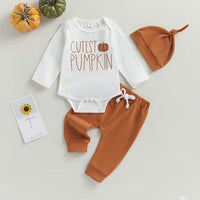 Halloween Letter Pumpkin Long Sleeve Jumpsuit
