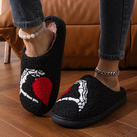 Love Skeleton Hand Home Thickened Cotton Slippers
