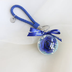 Eternal Rose Wristlet Keychain Car Bag Hanging Ornament Gift