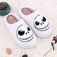 Halloween Skull-smirk Jack Skeleton Home Slippers Indoor Funny Non-slip House Shoes Winter Warm Bedroom Slippers For Women Men
