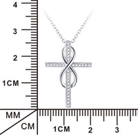 Collier pendentif infini croix strass