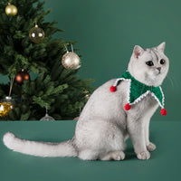 Christmas Cat Scarf Ornaments Cute Dog Scarf Winter Warm Knitted Small Milk Cat Scarf Clothes
