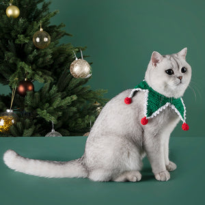 Christmas Cat Scarf Ornaments Cute Dog Scarf Winter Warm Knitted Small Milk Cat Scarf Clothes