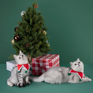 Christmas Cat Scarf Ornaments Cute Dog Scarf Winter Warm Knitted Small Milk Cat Scarf Clothes