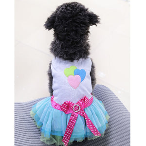 Pet Dog Lips Gauze Dress Princess Dress