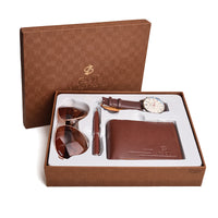 Business Gift Set Fashion Glasses Quartz Watch Multi-Card Wallet
