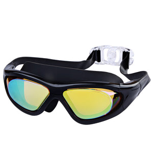 Large-Frame Swimming Goggles Flat Swimming Goggles Waterproof And Anti-Fog Diving Racing Swimming Goggles Unisex Glasses
