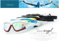 Gafas de natación de montura grande, gafas de natación planas, impermeables y antivaho, gafas de natación de carreras para buceo, gafas Unisex
