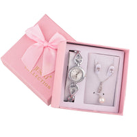 Watch Necklace Earrings Combination Gift Box Set