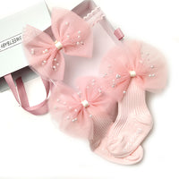 Princess Pearl Lace Headband Bow Socks Gift Box (Baby)
