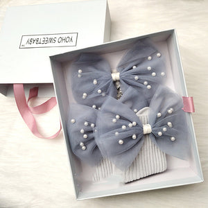 Princess Pearl Lace Headband Bow Socks Gift Box (Baby)