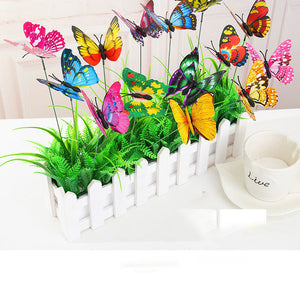 Simulation Stereo Butterfly Plastic dragonfly Plug Butterfly Garden Flower