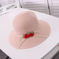 Red Strawberry Straw Sun Hat

