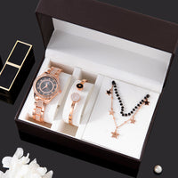 Quartz Fashion Watch Bracelet Necklace Gift Box Set
