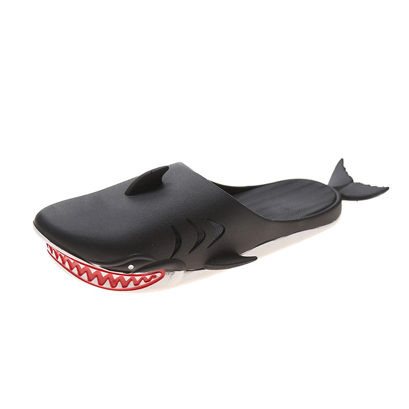 Personality Funny Shark Slippers Parent Child Couple Baotou Half Slippers Female Summer Travel Beach Shoes Cartoon Children'S Slippers