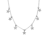 Collar Nicho Plata de Ley 925 Clavícula Femenina Collar de Estrella Dorada de Cinco Puntas Personalizado
