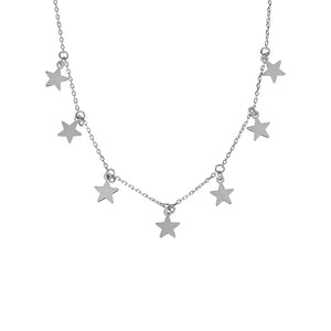 Collar Nicho Plata de Ley 925 Clavícula Femenina Collar de Estrella Dorada de Cinco Puntas Personalizado
