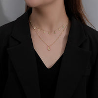 Collar Nicho Plata de Ley 925 Clavícula Femenina Collar de Estrella Dorada de Cinco Puntas Personalizado
