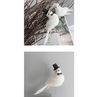 White Feathered Bird Ornament Desktop Decoration Art Retro Photography Props
