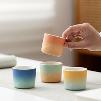 Tea Cup Gradient Color Master Cup Gift Box With Hand Gift Tea Set