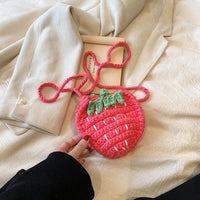 Handmade Knitted Children's Wool Cute Strawberry Crossbody Bag
