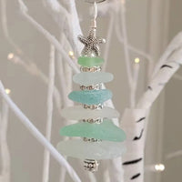 Sea Glass Stone Boho Christmas Ornaments
