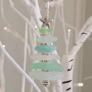 Sea Glass Stone Boho Christmas Ornaments