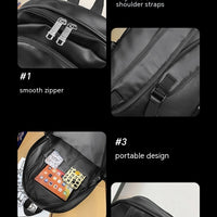 PU Leather Large Capacity College Students' Backpack