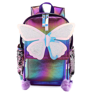 Sequined Butterfly School Backpack