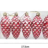 Glitter Flocked Metallic Pine Cone Christmas Ornaments