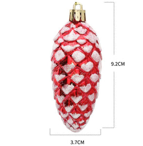 Glitter Flocked Metallic Pine Cone Christmas Ornaments