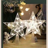Christmas Tree Top Star Transparent With Lights
