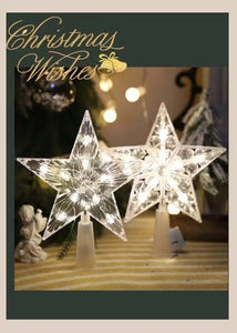 Christmas Tree Top Star Transparent With Lights