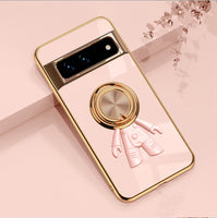Creative Astronaut Ring Bracket Spaceman Electroplated Silicone Google Pixel Protective Case
