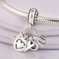 S925 Silver I Love You Charm Bracelet Pendant