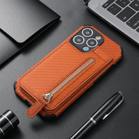 Woven Print Leather Card Wallet iPhone Case
