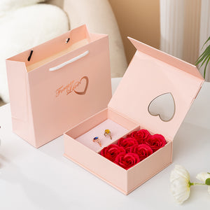 Roses Love Jewelry Box Valentine's Day Necklace Ring Ear Studs