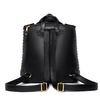 Soft Leather Textured Motorcycle Jacket Trendy Backpack
