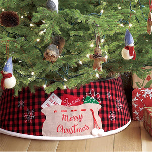 48-inch Black And Red Grid Cloth Tree Skirt