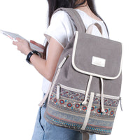 College style women's canvas retro backpack
