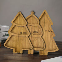 Bandejas de madera con forma de árbol de Navidad
