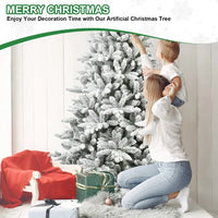 5ft PVC PE Flocking Hinged Tree Environmentally Friendly Fireproof Artificial Christmas Flocked Tree By  Limei Tree
