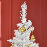 6ft White Christmas Tree, Slim Xmas Tree With Full Appearance, PVC 390 Branch Tips And Metal Stand, Artificial Christmas Tree, White
