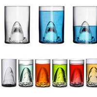 Taza de cristal transparente, vaso de tiburón, vino, té de la leche, agua, taza para desayuno, vasos de vino para Bar de doble capa
