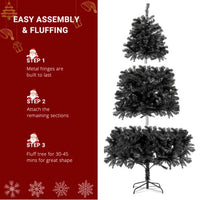 FCH 7ft 1500 Branch PVC Branch Iron Bracket Christmas Tree Black
