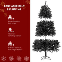 FCH 7ft 1500 Branch PVC Branch Iron Bracket Christmas Tree Black