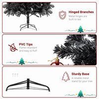 FCH 7ft 1500 Branch PVC Branch Iron Bracket Christmas Tree Black