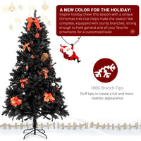 FCH 7ft 1500 Branch PVC Branch Iron Bracket Christmas Tree Black